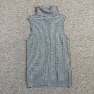 JEANNE PIERRE Gray Sleeveless Turtleneck Sweater